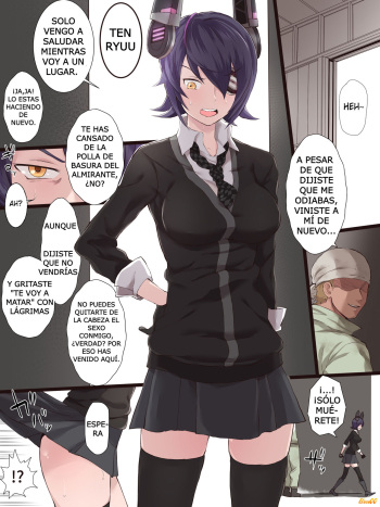 [Terasu] Teitoku ga Shiranai Tokoro de Yarichin Seibishi to no Uwaki Sex ni Dohamari Shita KanColle no Tenryuu | While admiral doesn't know it, Tenryuu is having NTR sex with an engineer. (Kantai Collection -Kancolle-) [Spanish] cover