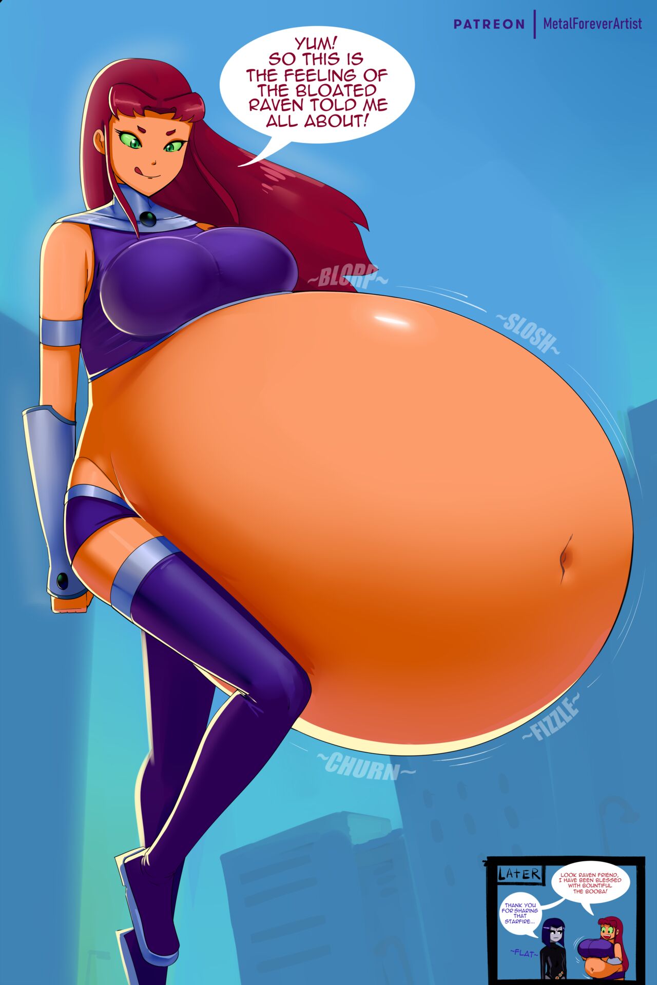 Voracious Starfire + Digestion, Stuffing & Preg Alts page 4 full