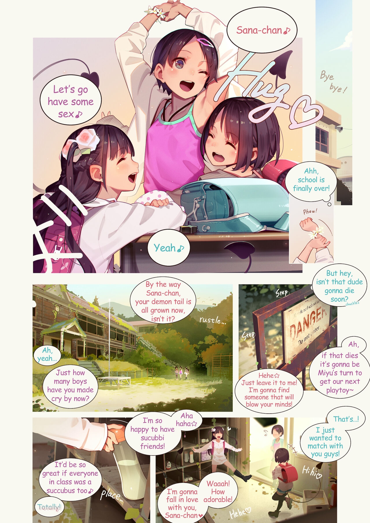 Tiny Evil 5 Part 2 - 淫魔少女３人におちんちん遊ばれる本 page 2 full