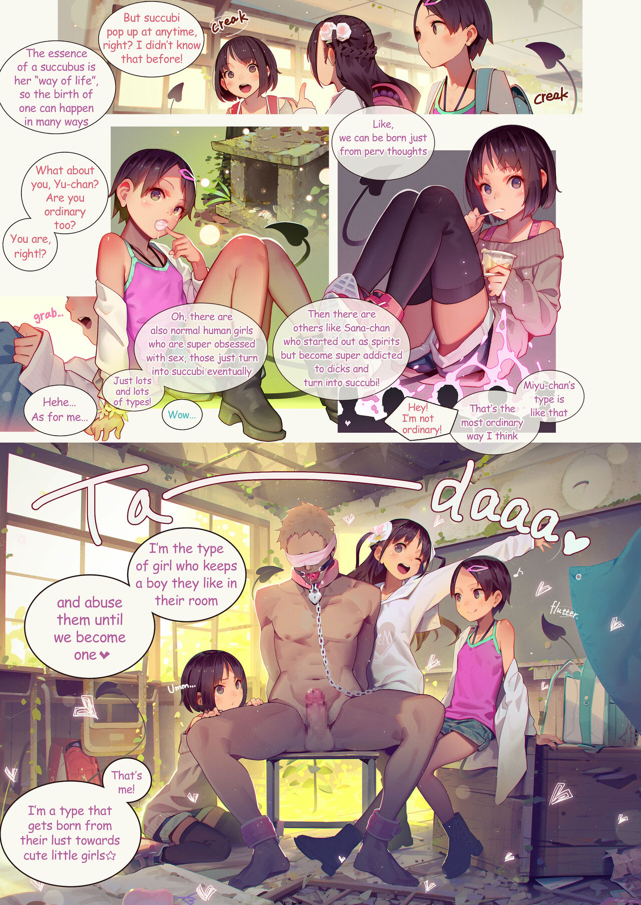 Tiny Evil 5 Part 2 - 淫魔少女３人におちんちん遊ばれる本 page 3 full