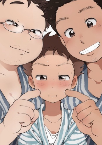 [Tare Mayuzou] Kazoku to Kita Ryokan de Gay Couple to Deau Shota cover