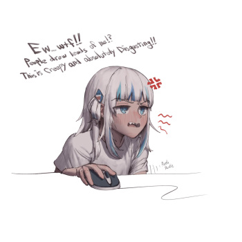 [wjs07] gawr gura looking at her own lewds cover