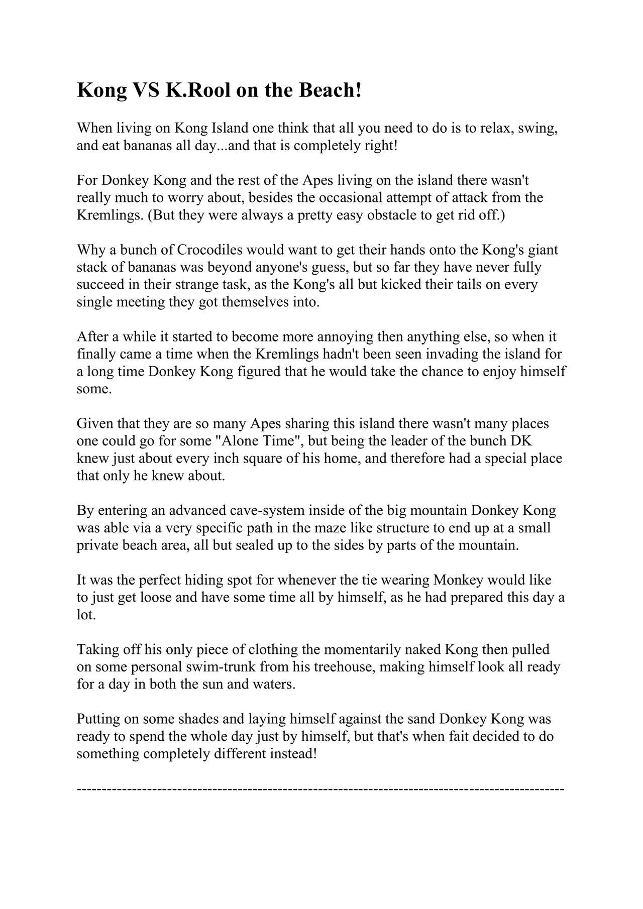 Kong VS K.Rool on the beach! page 1 full