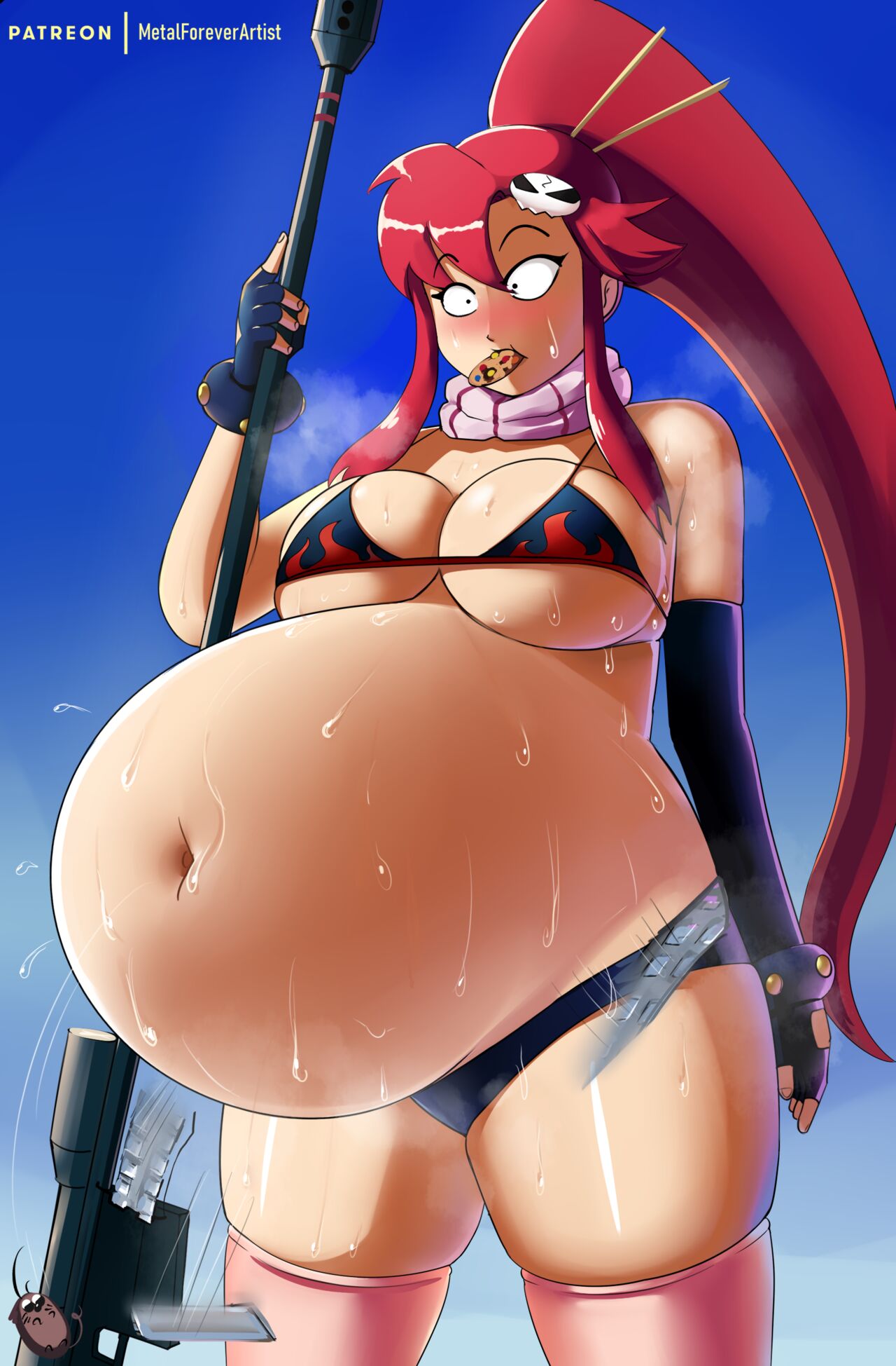Plump Yoko + Fatter, Preg, Stuffed & Sweaty Alts page 9 full