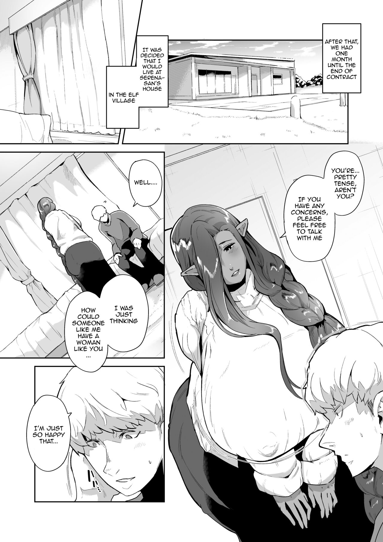 Mucchiri Dekachichi Dark Elf no Obasan to Icha Love Fudeoroshi Seikatsu page 3 full