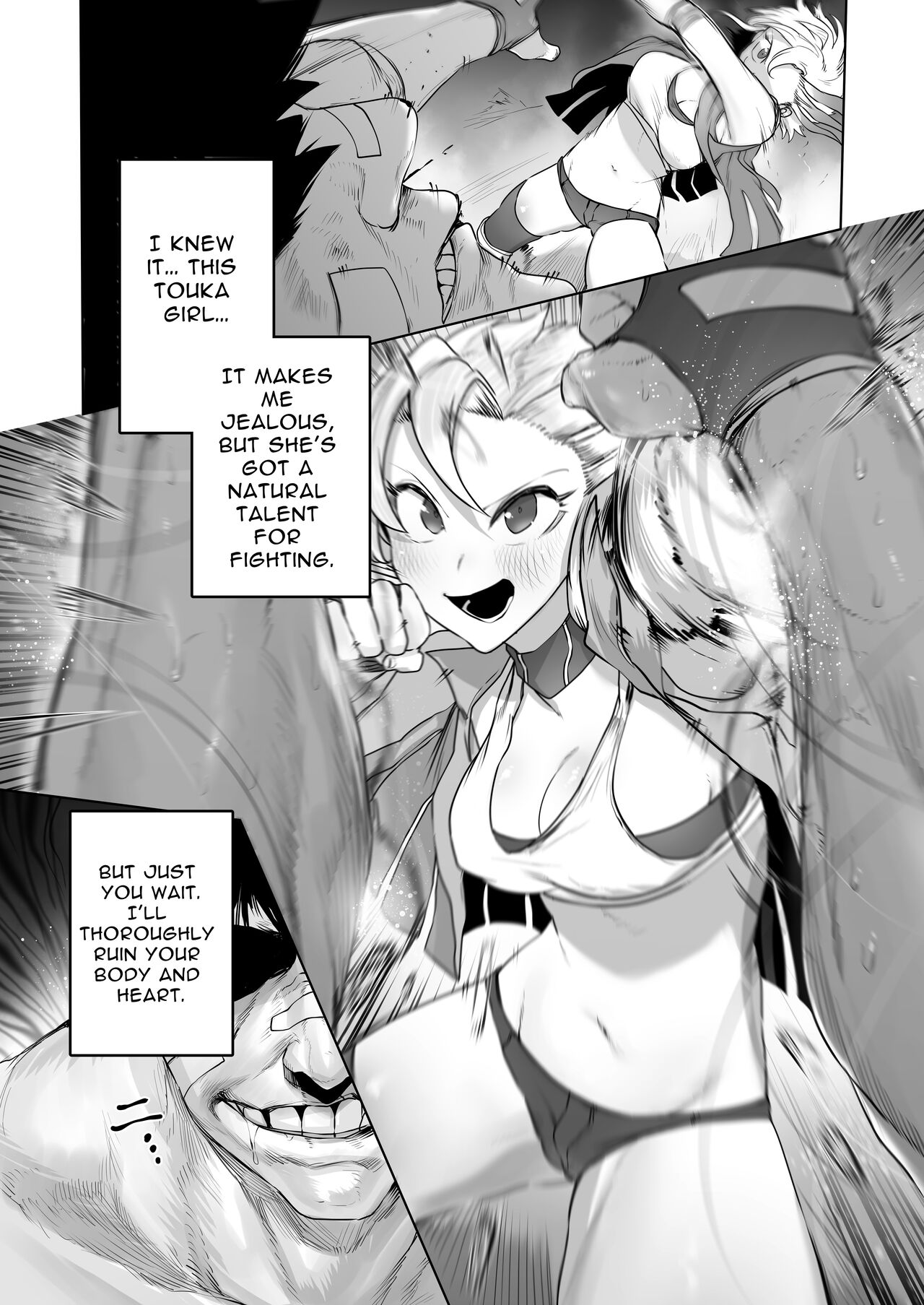 Kakutou Rape -Saikyou Shoujo Touka ga Okasareta Hi- | Battle Rape -Touka the Undefeated's Day of Humiliation- page 12 full