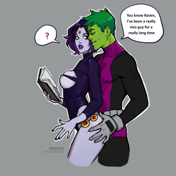 [Olena Minko] Raven and Beast Boy (Teen Titans) cover