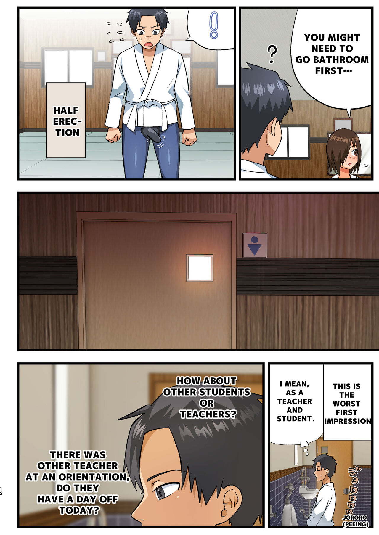 Tatakae! Yoshimura-san! 1 ~Otoko wa Full Bokki Oazuke NTR~ - FIGHT! YOSHIMURA-SAN! 1 - man with full erection on hold page 11 full