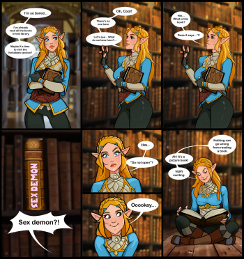 [Olena Minko] Zelda in a library (The Legend of Zelda) cover