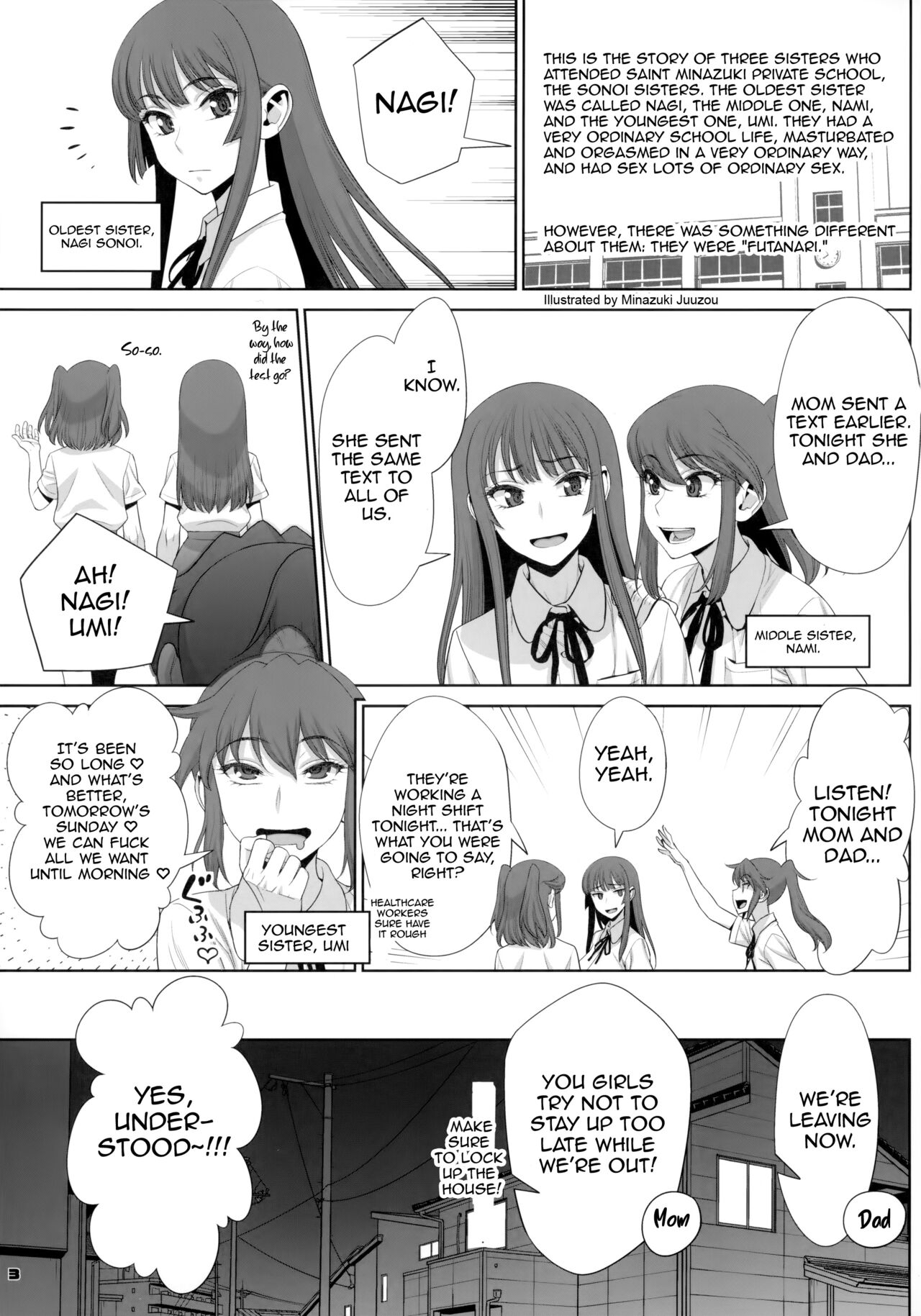 Inran Futanari Sanshimai Asa made 3P Nama Sex page 2 full