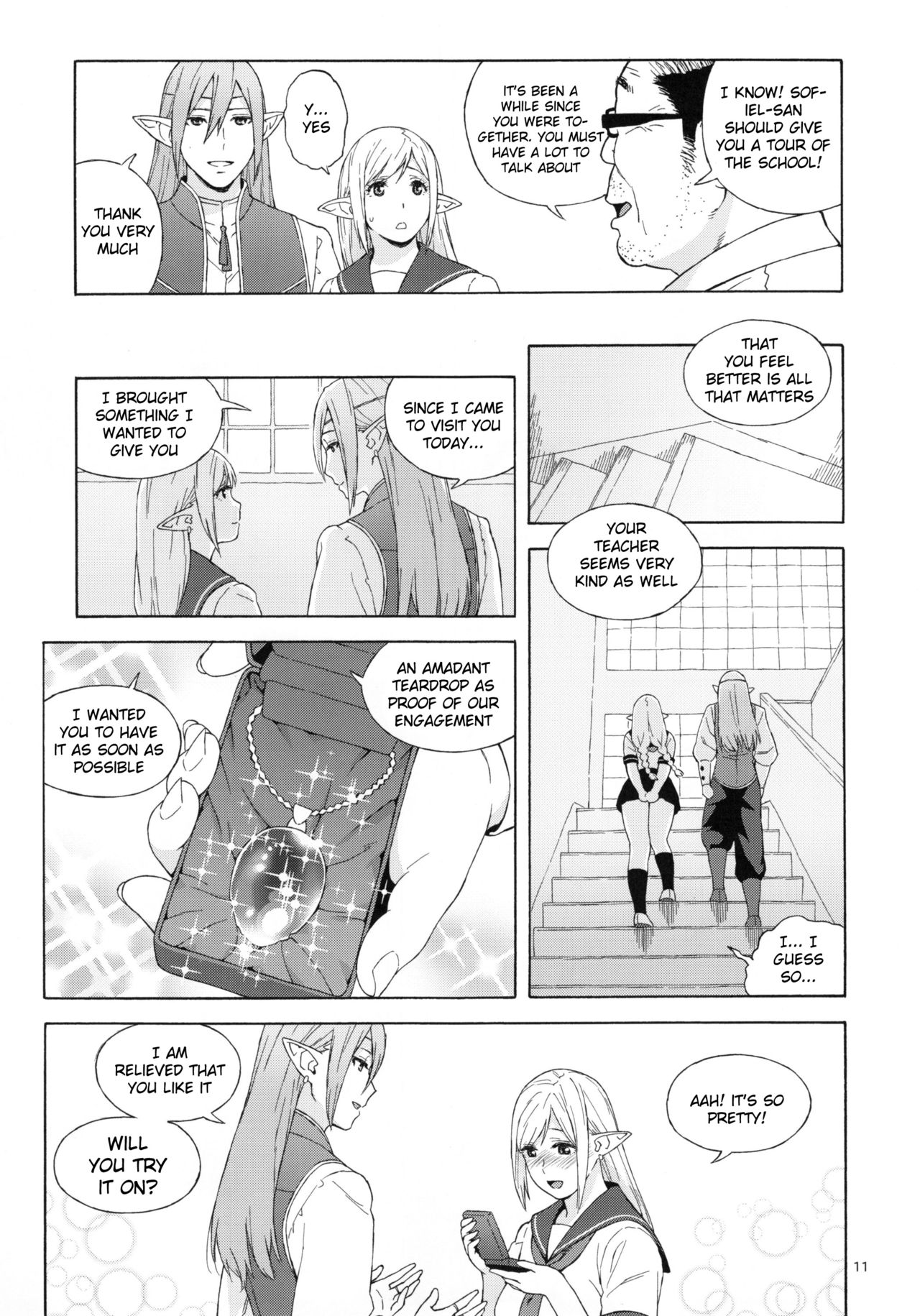 Tenkousei JK Elf 2 -Kegasareta Konyaku no Akashi- page 11 full