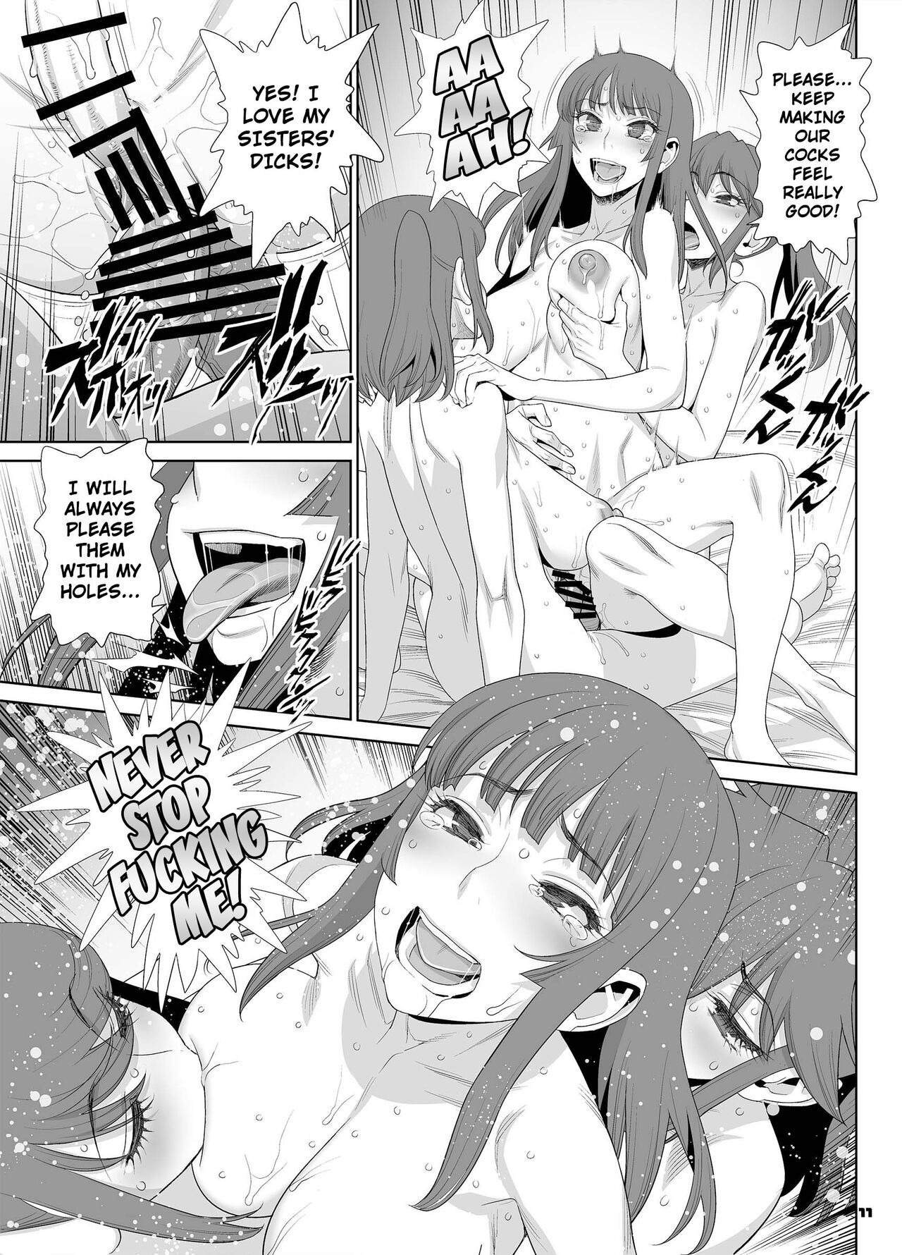 Inran Futanari Sanshimai Asa made 3P Nama Sex | 3 Lewd Futanari Sisters Keep Having Sex Until Morning page 11 full