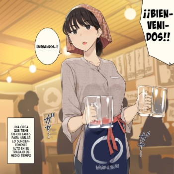 [Wakamatsu] Baito Chuu Ookii Koe Dasu no ga Nigate na Onna no Ko | Una Chica Que Lucha Por Hablar Lo Suficientemente Alto En Su Trabajo De Medio Tiempo [Spanish] [Mister_Dark] cover