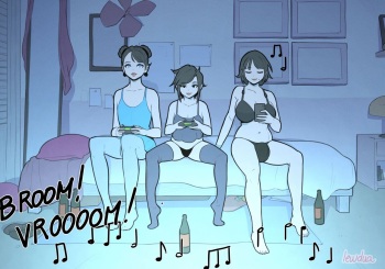 [Lewdua] Alice and Alison playing games with the secret lover at night (Hairy) cover