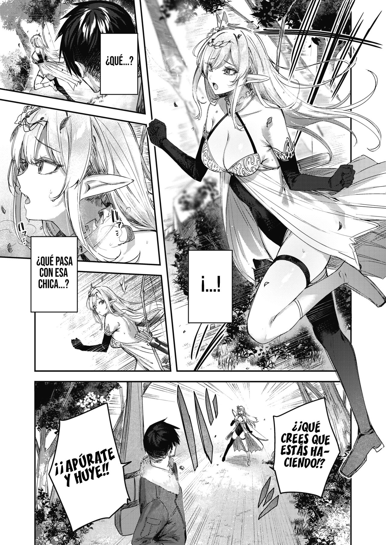 Dokushin Hunter no Deai wa Elf no Mori de♡ Ch.1| El encuentro del cazador soltero en el bosque élfico♡ Cap.1 page 4 full