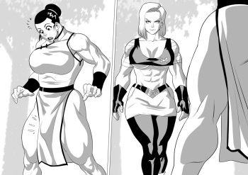 Chichi vs Android18 cover