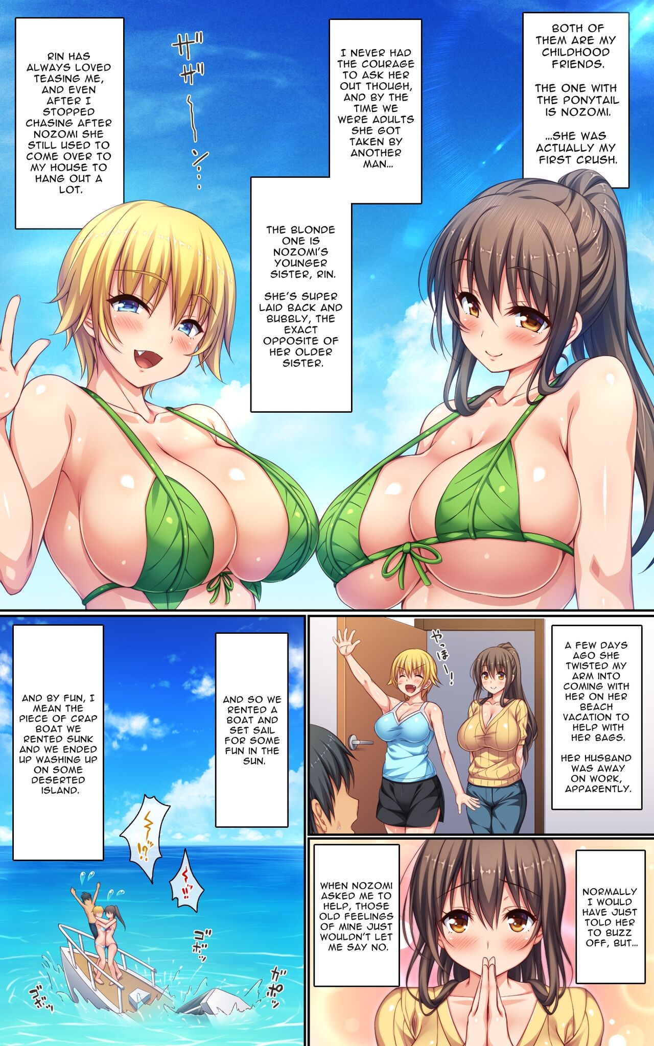 Husband & Wife Roleplay and Flirty Dirty Sex on an Uninhabited Island with Two Busty Married Sisters page 2 full