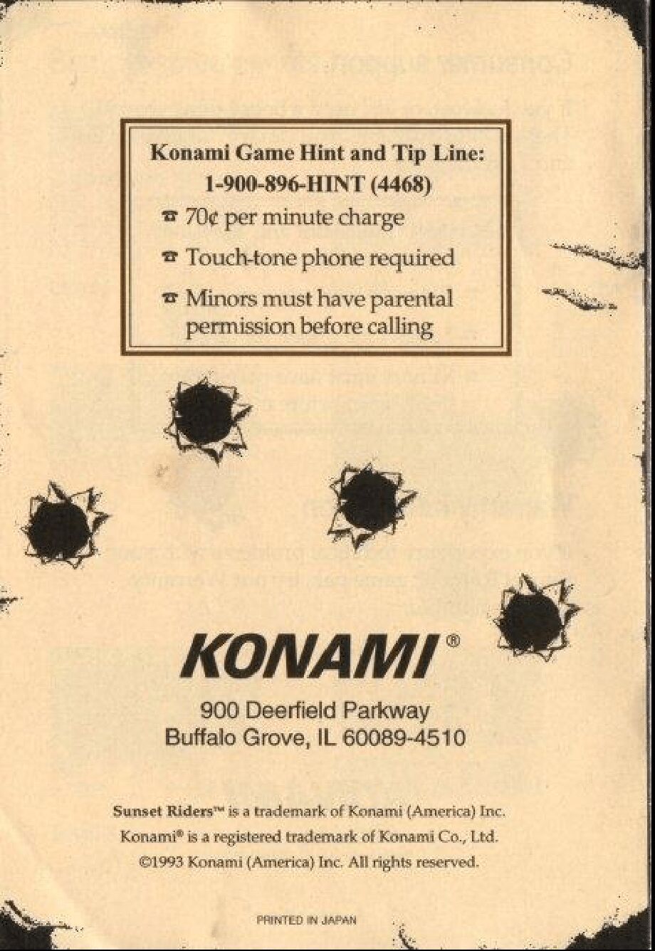 Sunset Riders Manual page 12 full