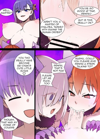 [kusayarou] FGO Brainwashing Singularity Gudako & Mashu Bimbofication (Pregnancy & Growth) [English] cover