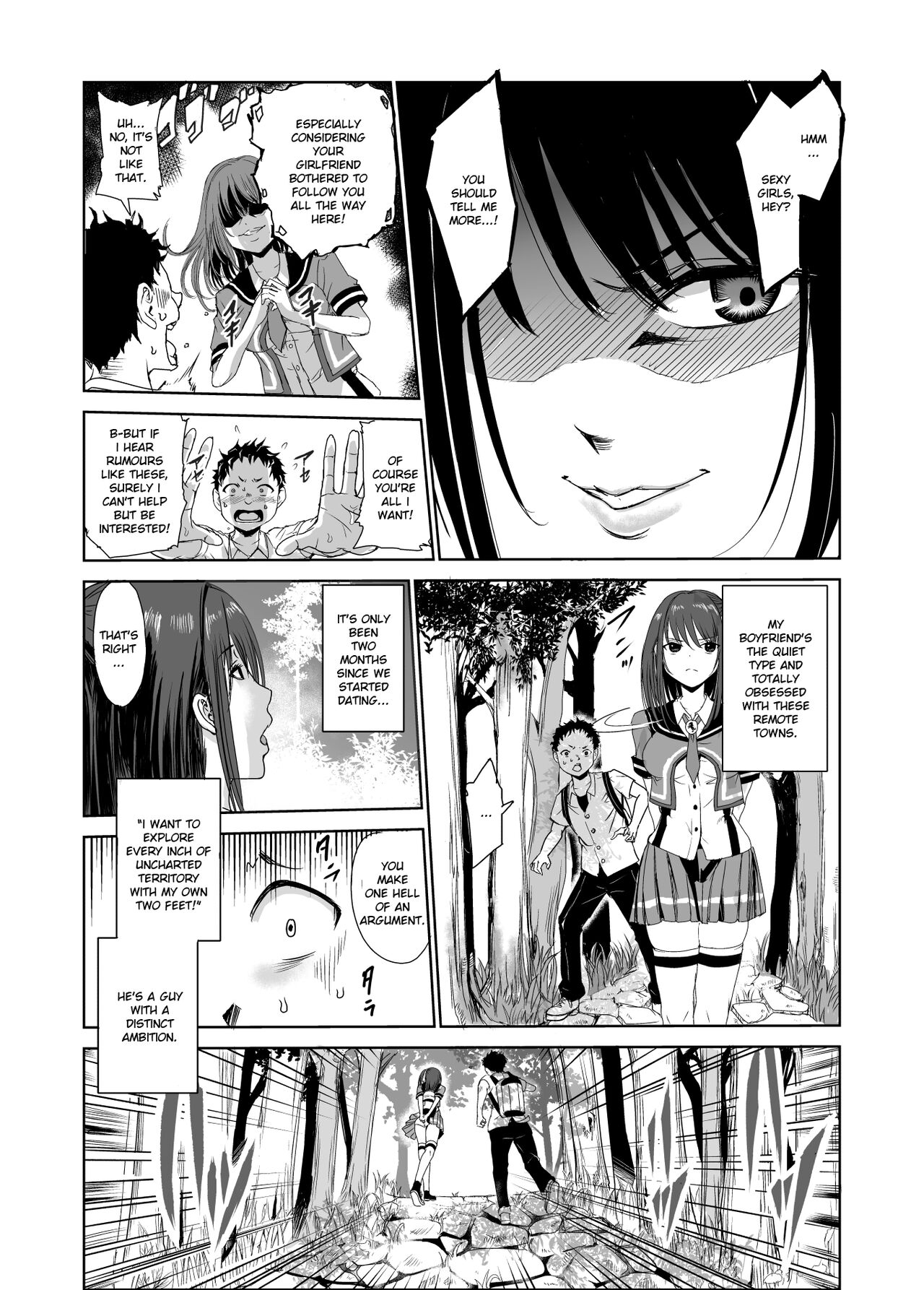 Tsuyagari Mura 1 -Kareshi wo Mamoru Tame Hikyou no Mura de Kyousei Gohoushi & NTR Sex- page 4 full