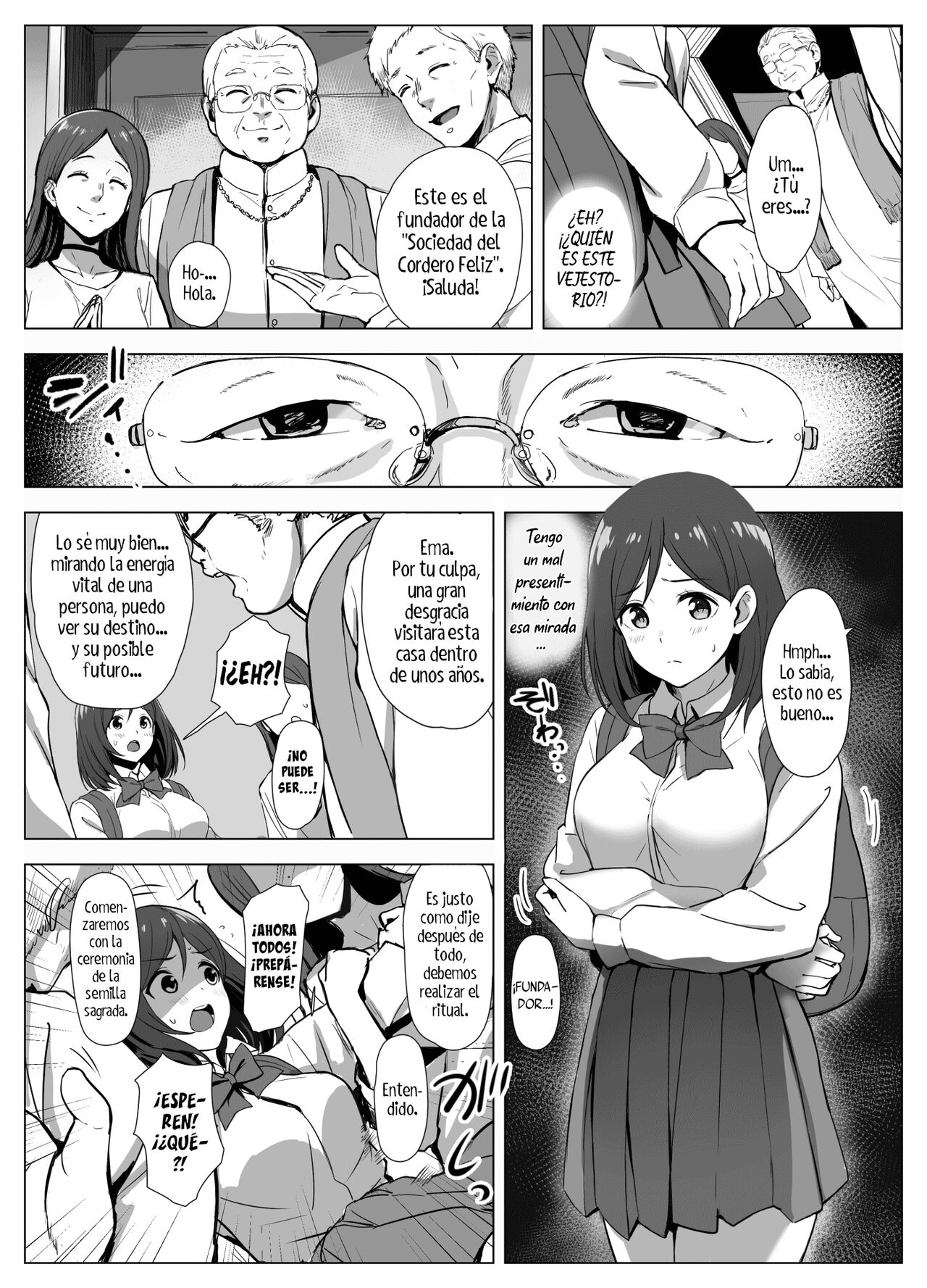 Kyouso-sama no Seinaru Oshie ~Karuto Kyoudan no Haramase Gishiki~ | Las Enseñanzas Sexuales Del Fundador ~Ritual de impregnación de culto~ page 5 full