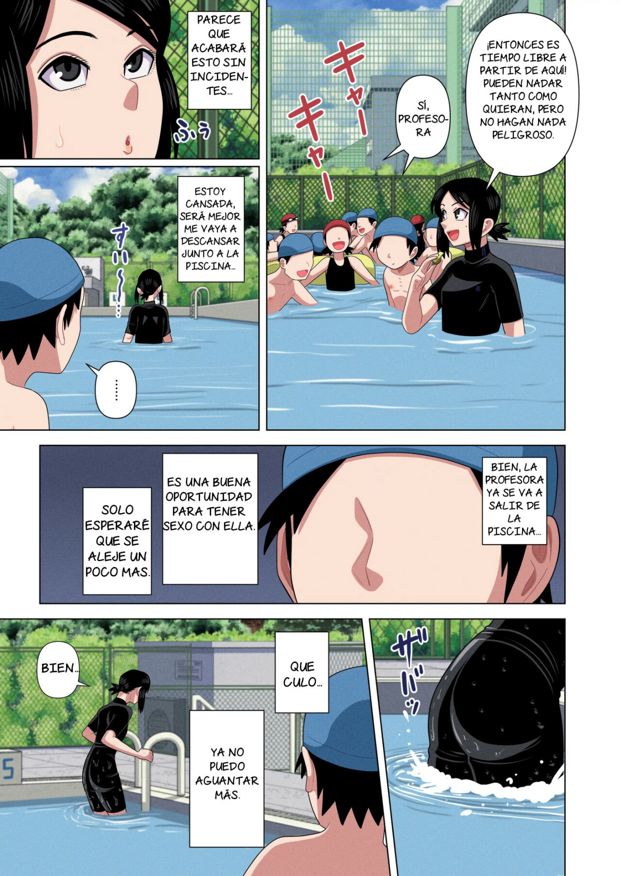 Jikan Teishi to Saimin to Toumei Ningen de Mizugi no Tannin no Sensei wo Pool no Jugyo Chu ni Okashi Makuru page 12 full