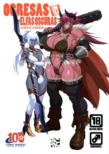 (C100) [M-ya (Mikoyan)] Ogresas Contra Elfas Oscuras ~ La Gesta de La Gestación - Ogre tai Dark Elf Ogre Hanshoku Dai Sakusen [Spanish] [Horchata Scans] cover