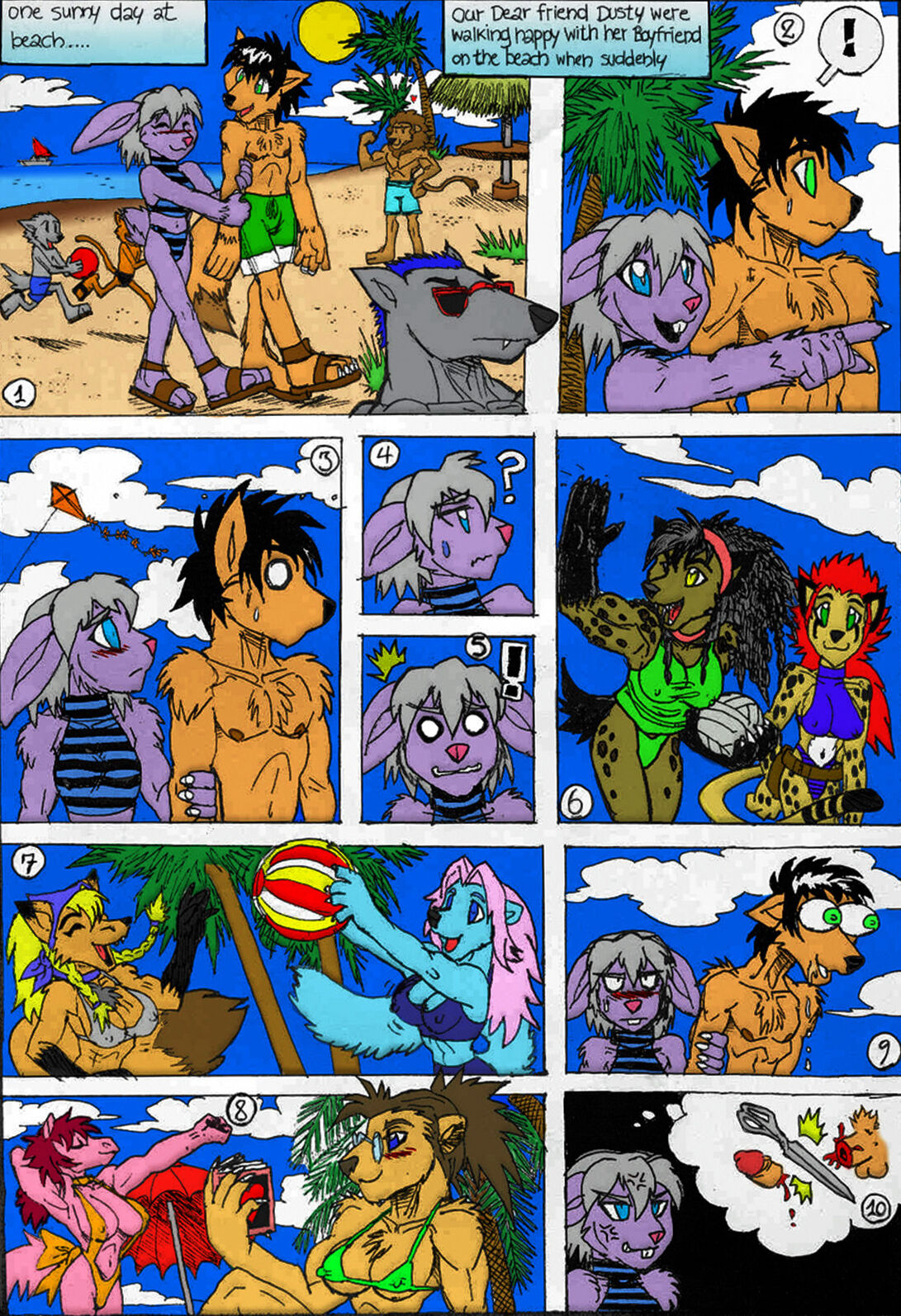 Lusty Beach colored page 2 full
